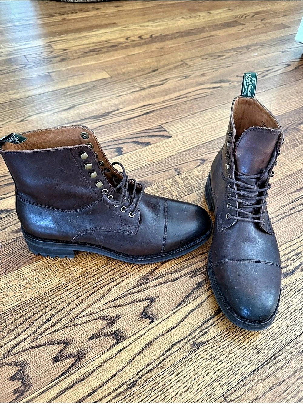 Polo Ralph Lauren Leather Lace-Up Boots in Brown